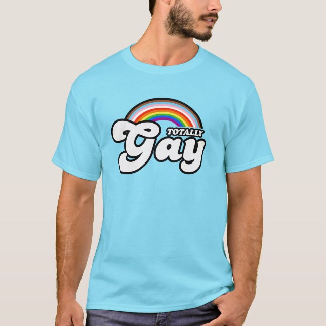 T-shirt Fierté De Progrès Totalement Gay (Devant)
