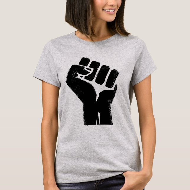 T-shirt Fierté de résistance noire et puissance (Devant)