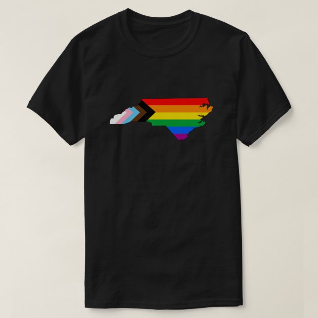 T-shirt Fierté d'État de Caroline du Nord LGBTQ Progress P (Design devant)