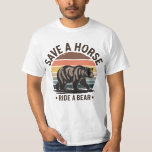 T-shirt Fierté d'ours gay humour Sauver un cheval monter u