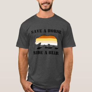 T-shirt Fierté d'ours gay, sauve un cheval, monte un ours