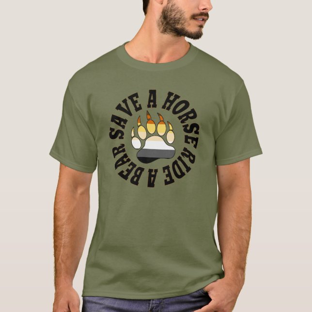 T-shirt Fierté D'Ours Sauvez Un Cheval Promenade D'Ours (Devant)