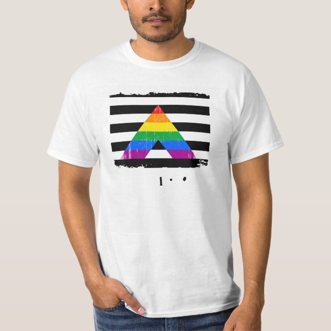 T-shirt Fierté droite d'allié affligée (Devant)
