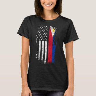 T-shirt Fierté du drapeau philippin américain Philippines