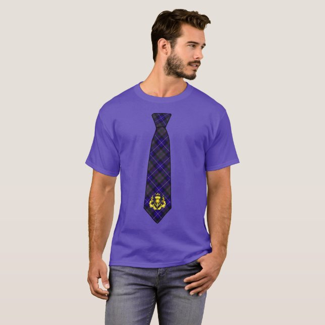 T-shirt Fierté écossaise Tartan Necktie & Golden Thistle (Devant entier)