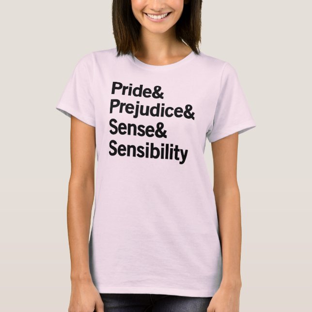 T-shirt Fierté et préjudice et sens et sensibilité (Devant)