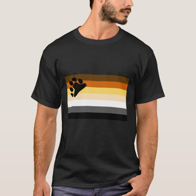 T-shirt Fierté gaie du drapeau LGBT d'ours (Devant)