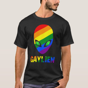 T-shirt Fierté Gaylien Gay Alien LBGT Drapeau Arc-en-ciel