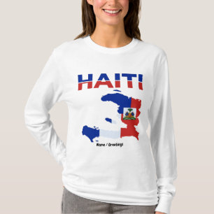 T-shirt Fierté haïtienne Drapeau Haïti Carte Design Patrim