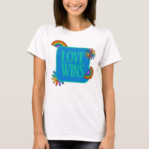 T-shirt Fierté - l'amour gagne. Gay arc-en-ciel