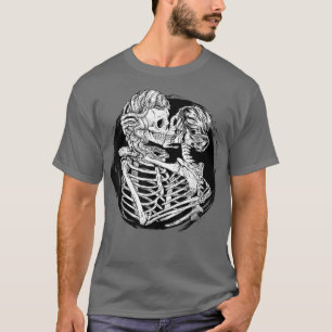T-shirt Fierté Lesbienne Squelette Baiser Amour LGBT Gif d