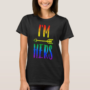 T-shirt Fierté LGBT Je suis la Mienne Lesbienne Couple Mat