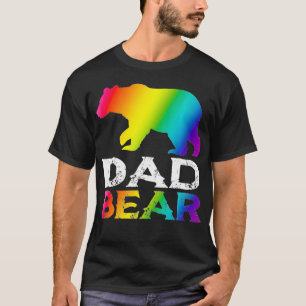T-shirt Fierté LGBT Papa Ours Gay Lesbian Arc-en-ciel Père