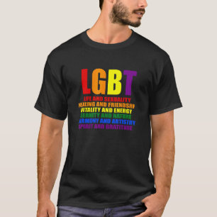 T-shirt Fierté LGBTQIA Coeurs arc-en-ciel Définition 1