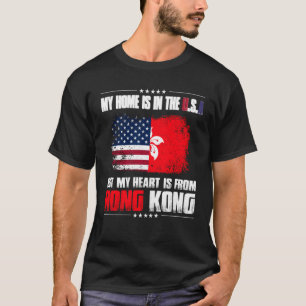 T-shirt Fierté Ma Maison Est Aux Etats-Unis Mais Mon Coeur