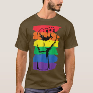 T-shirt Fierté Mois Merch LGBT Rainbow Poing LGBTQ Gay Pri