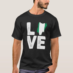 T-shirt Fierté nigériane Love Nigeria flag Carte Histoire 