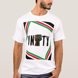 T-shirt fierté noire drapeau rouge vert poing panafricain