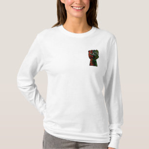 T-shirt fierté noire drapeau rouge vert poing panafricain