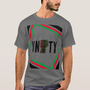 T-shirt fierté noire drapeau rouge vert poing panafricain 