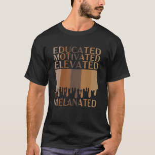 T-shirt Fierté noire élevée, élevée et motivée