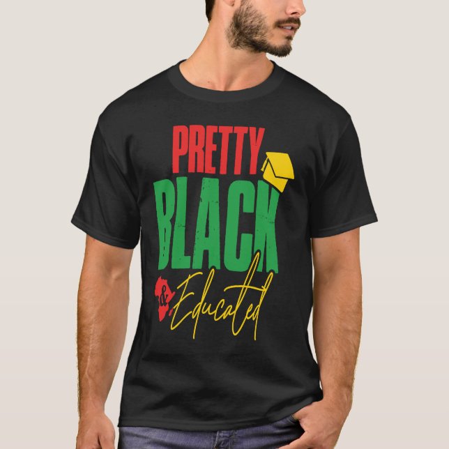T-shirt Fierté Noire Pour Garçons & Filles Jolie Noire & E (Devant)