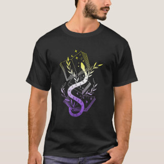 T-shirt Fierté non binaire subtile LGBTQ Enby Snake Books 