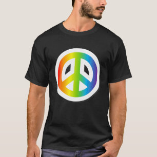 T-shirt Fierté PAIX SIGNE Aimer Rainbow Graphisme Tee - sh