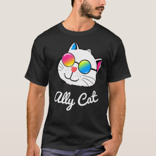 T-shirt Fierté Pansexuelle Allié Chat Lunettes de soleil L