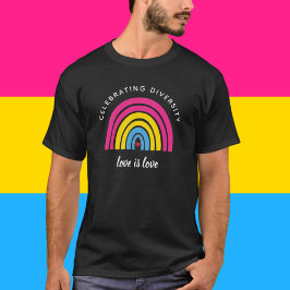 T-shirt Fierté Pansexuelle Célébrer la diversité L'amour e