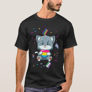 T-shirt Fierté pansexuelle de chat de la communauté LGBTQ