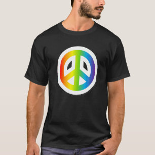 T-shirt Fierté signe de paix Amour arc-en-ciel Tee - shirt
