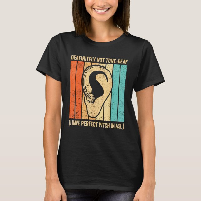 T-shirt Fierté Sourde Langue Des Signes Sourde Certainemen (Devant)