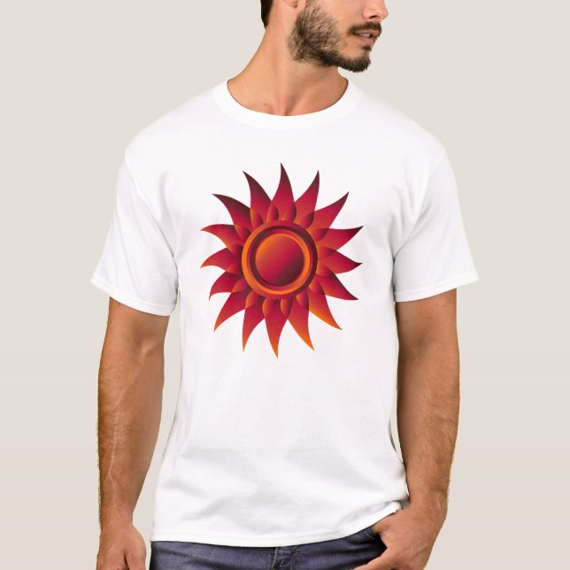 T-shirt Fiery Sunburst Emblem – Red, Orange & Yellow Radia (Devant)