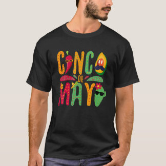 T-shirt Fiesta Cinco De Mayo Sombrero Mexicaine Camisa 5 D