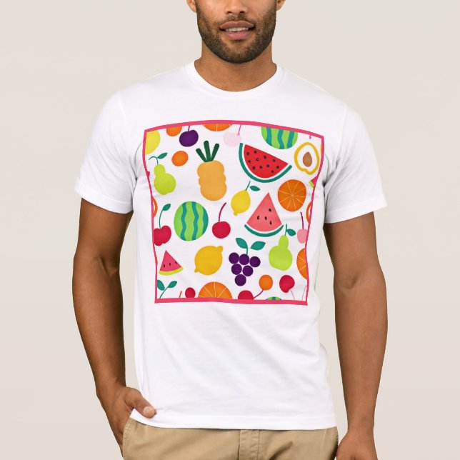 T-shirt Fiesta de fruits de néon coloré (Devant)