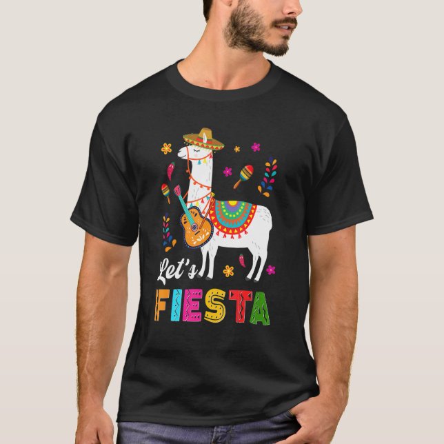 T-shirt Fiesta Llama Cinco De Mayo Cactus Sombrero M (Devant)
