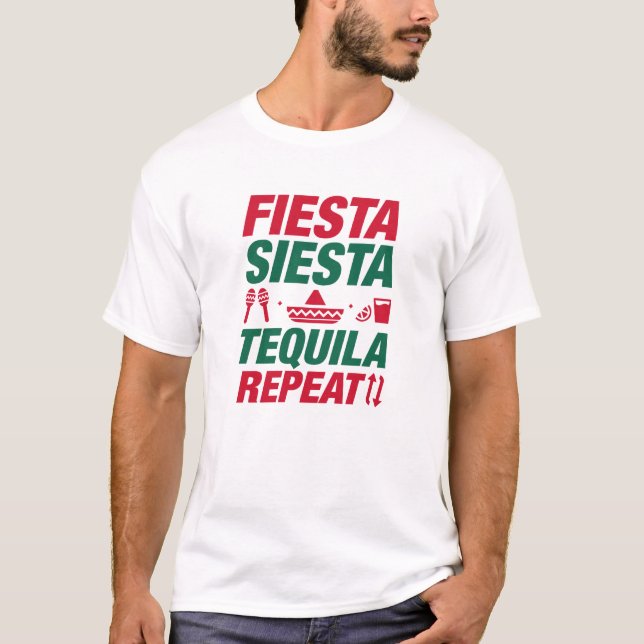 T-shirt Fiesta Siesta Tequila Repeat (Devant)