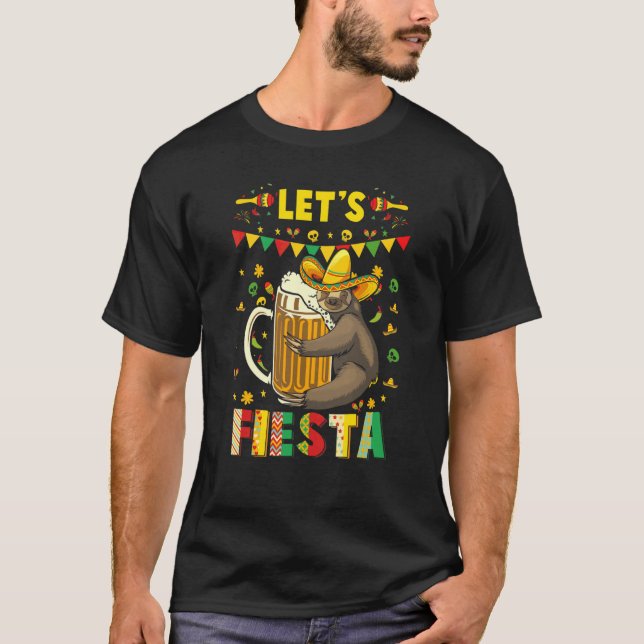 T-shirt Fiesta Sloth Bière Boire Cinco De Drinko (Devant)