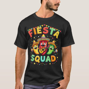 T-shirt Fiesta Squad Guitare Maracas Chili Pepper Cinco De
