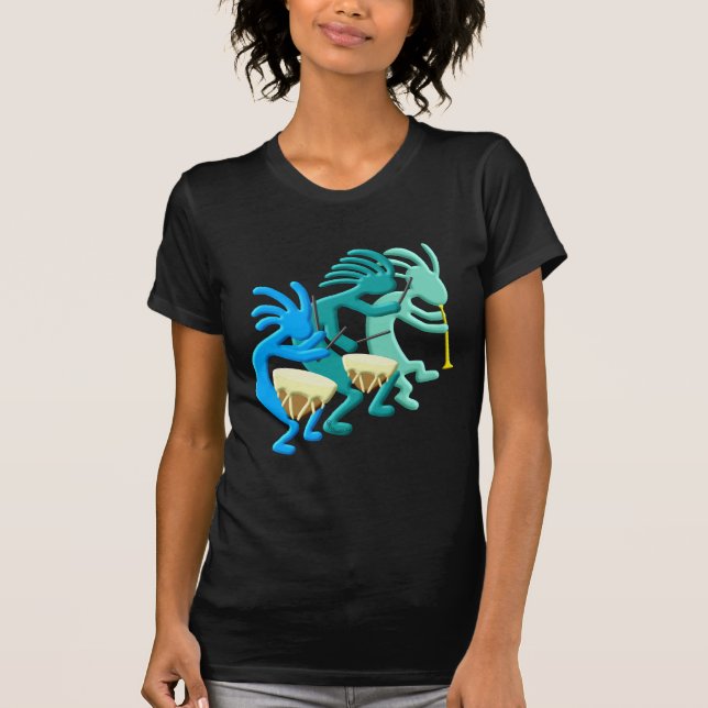 T-shirt Fifre et tambours de Kokopelli (Devant)