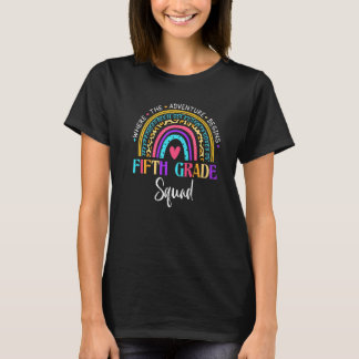 T-shirt Fifth Grade Rainbow Leopard Teacher Kid Team 5th G