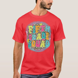 T-shirt Fifth Grade Squad Back To School Leopard Boys Girl