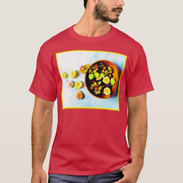 T-shirt "Figes Et Fruits De Raisins" Belle Photo. Commande (Devant)