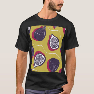 T-shirt Figes stylisées Impression végétale Vintage
