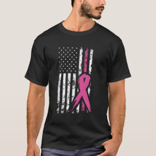 T-shirt Fight Breast Cancer Awareness Mois American Flag