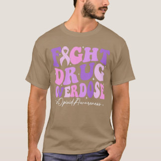 T-shirt Fight Drug Overdose Purple Ribbon Opioid Overdose 