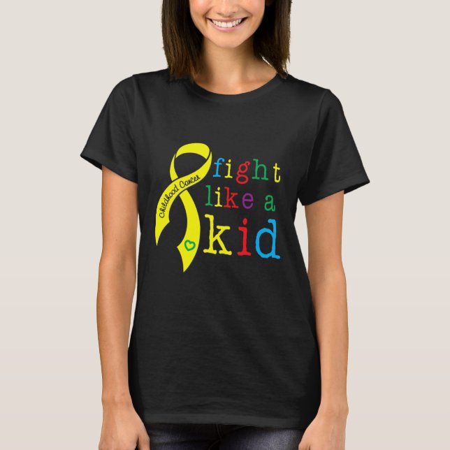 T-shirt Fight Like Kid Childhood Cancer Awareness Retro Go (Devant)