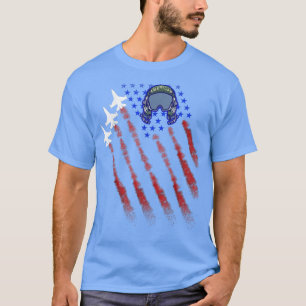 T-shirt Fighter Jet Fight Pilot Helmet USA Flag Patriot 4t
