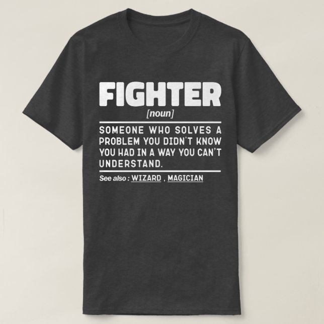 T-shirt Fighter Noun Définition Fighter Instructor Sports (Design devant)